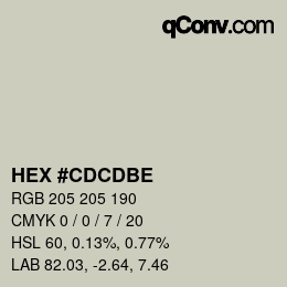 Color code: HEX #CDCDBE | qconv.com