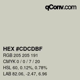 Color code: HEX #CDCDBF | qconv.com