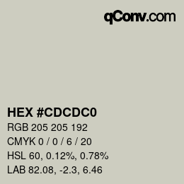 Color code: HEX #CDCDC0 | qconv.com