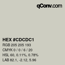 カラーコード: HEX #CDCDC1 | qconv.com