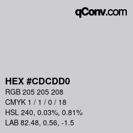 Color code: HEX #CDCDD0 | qconv.com