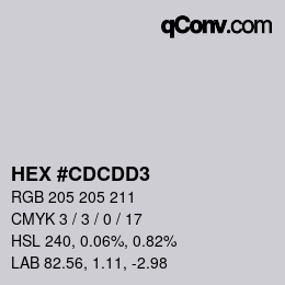 Color code: HEX #CDCDD3 | qconv.com