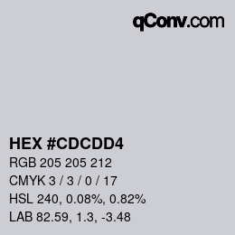 カラーコード: HEX #CDCDD4 | qconv.com