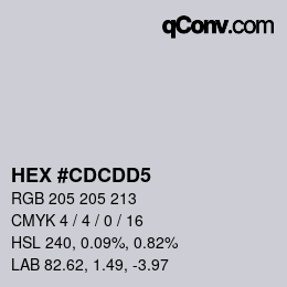 Color code: HEX #CDCDD5 | qconv.com