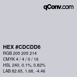 Color code: HEX #CDCDD6 | qconv.com