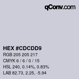 Color code: HEX #CDCDD9 | qconv.com