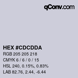 Color code: HEX #CDCDDA | qconv.com