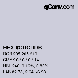 カラーコード: HEX #CDCDDB | qconv.com