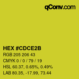 Farbcode: HEX #CDCE2B | qconv.com