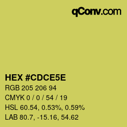 カラーコード: HEX #CDCE5E | qconv.com