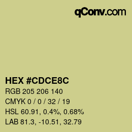 カラーコード: HEX #CDCE8C | qconv.com