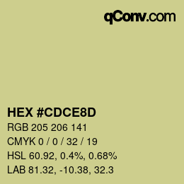 颜色代码: HEX #CDCE8D | qconv.com