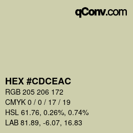颜色代码: HEX #CDCEAC | qconv.com