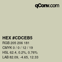 カラーコード: HEX #CDCEB5 | qconv.com