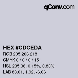 Color code: HEX #CDCEDA | qconv.com