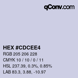 Código de color: HEX #CDCEE4 | qconv.com