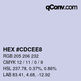 カラーコード: HEX #CDCEE8 | qconv.com