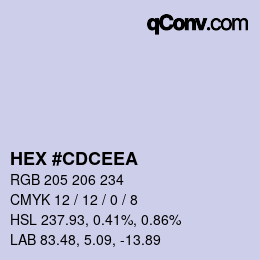 Código de color: HEX #CDCEEA | qconv.com