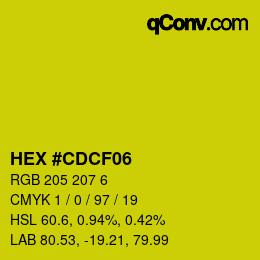 Color code: HEX #CDCF06 | qconv.com