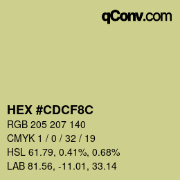 Color code: HEX #CDCF8C | qconv.com