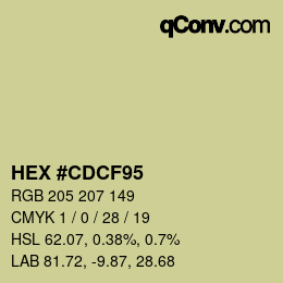 Color code: HEX #CDCF95 | qconv.com