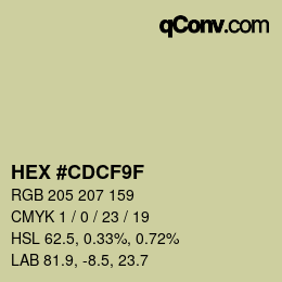 Color code: HEX #CDCF9F | qconv.com
