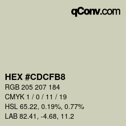 Color code: HEX #CDCFB8 | qconv.com