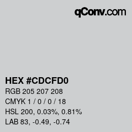 Color code: HEX #CDCFD0 | qconv.com