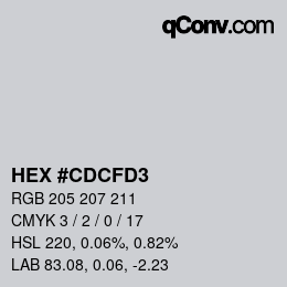 Color code: HEX #CDCFD3 | qconv.com
