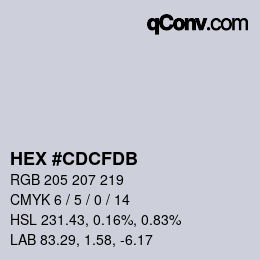 Farbcode: HEX #CDCFDB | qconv.com