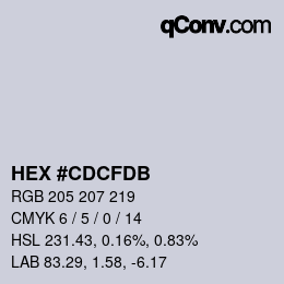 Color code: HEX #CDCFDB | qconv.com