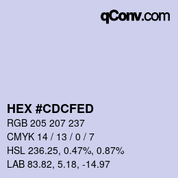 Color code: HEX #CDCFED | qconv.com