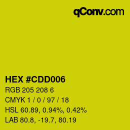 Color code: HEX #CDD006 | qconv.com