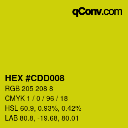 Color code: HEX #CDD008 | qconv.com