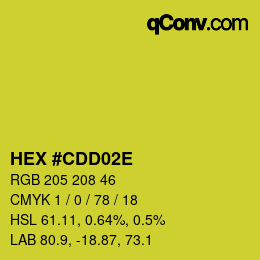 Color code: HEX #CDD02E | qconv.com