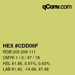 Color code: HEX #CDD06F | qconv.com