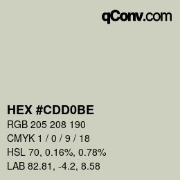 Color code: HEX #CDD0BE | qconv.com