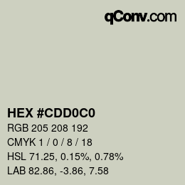 Color code: HEX #CDD0C0 | qconv.com
