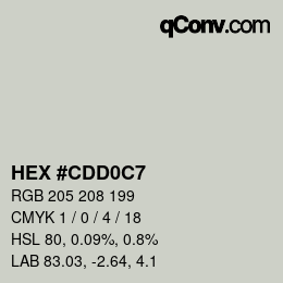 Color code: HEX #CDD0C7 | qconv.com