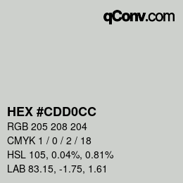 Color code: HEX #CDD0CC | qconv.com