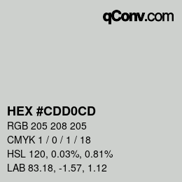 颜色代码: HEX #CDD0CD | qconv.com