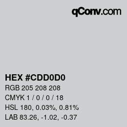 カラーコード: HEX #CDD0D0 | qconv.com