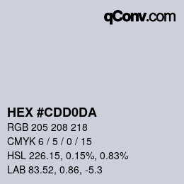 カラーコード: HEX #CDD0DA | qconv.com