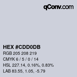 カラーコード: HEX #CDD0DB | qconv.com