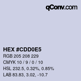 颜色代码: HEX #CDD0E5 | qconv.com