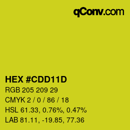 Color code: HEX #CDD11D | qconv.com