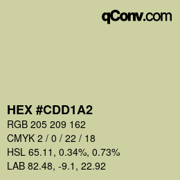 Color code: HEX #CDD1A2 | qconv.com