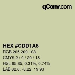 Farbcode: HEX #CDD1A8 | qconv.com