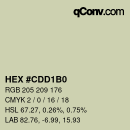 Color code: HEX #CDD1B0 | qconv.com