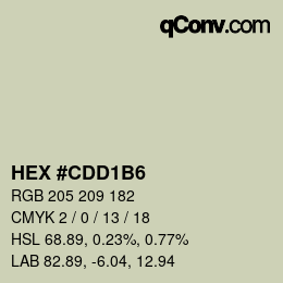 Color code: HEX #CDD1B6 | qconv.com